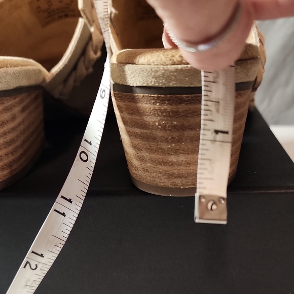 Hush Puppies Tan Suede Mules with Braided Accent - Picture 6 of 9